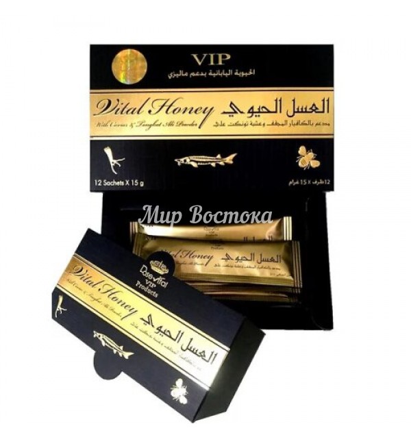 Королевский биомед Vital Honey VIP с тонгкат али ( 12 пакетиков, Малайзия) 